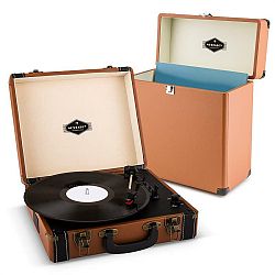 Auna Jerry Lee Record Collector Set brown | retro gramofón | kufrík na gramofónové platne