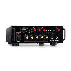 Auna Pro Amp EQ BT, HiFi karaoke zosilňovač, 2 x 30 W RMS, BT, USB, SD, 2 x mikrofónový vstup