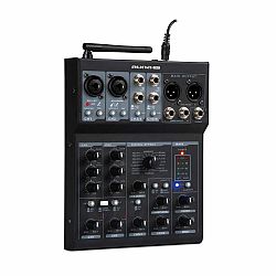 Auna Pro Blackbird, 6-kanálový mixér, mixážny pult , BT, USB, MP3, 2 x XLR mikrofónový vstup, čierny