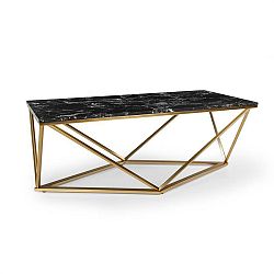 Besoa Black Onyx I, konferenčný stolík, 110 x 42,5 x 55 cm (Š x V x H), mramorový vzhľad, zlatý/čierny