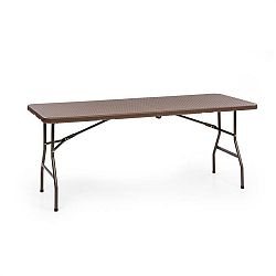 Blumfeldt Burgos Family, skladací stôl, polyratan, 178 x 73 cm plocha stola, 6 osôb, hnedý