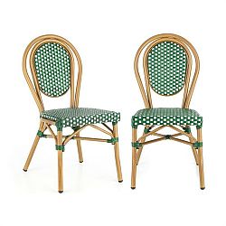 Blumfeldt Montpellier GR, bistro stolička, možnosť ukladať stoličky na seba, hliníkový rám, polyratan, zelená 