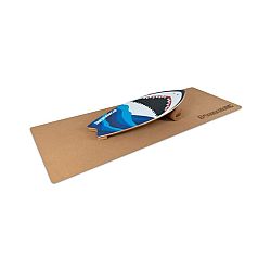 BoarderKING Indoorboard Wave Shark, balančná doska, podložka, valec, drevo/korok