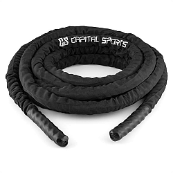Capital Sports Corope, čierne, 15 m, posilňovacie lano, polyester