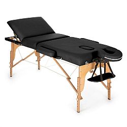 KLARFIT MT 500, čierny, masážny stôl, 210 cm, 200 kg, sklápací, jemný povrch, taška