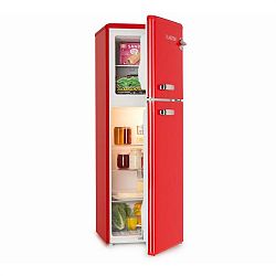 Klarstein Audrey, chladnička s mrazničkou, 90 l/39 l, retro vzhľad, červená