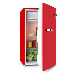 Klarstein Beercracker 90L, chladnička, energetická trieda A+, mraziaci box, otvárač na fľaše, červená