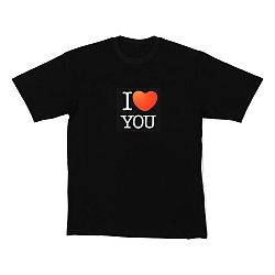 Resident DJ LED tričko I LOVE YOU, veľkosť M